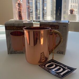2 Copper Moscow Mule Mugs with Gold Handle
